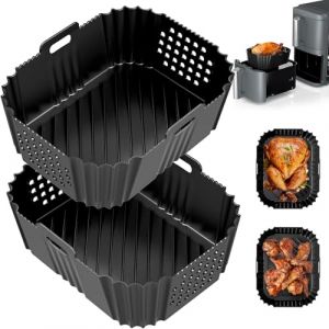2 Moule Silicone Air Fryer pour Ninja Double Stack XL SL400EU AF400EU AF300EU 9.5L, Moule Accessoires Airfryer pour Ninja/Cecotec/CHEFREE/Innsky 7.6-9.5L Dual Zone Airfryer (suysea-FR, neuf)