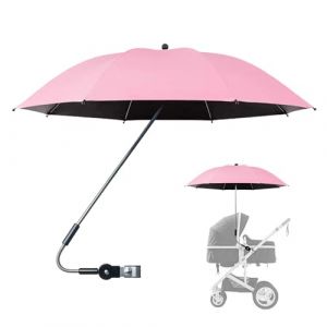 Ombrelle Poussette Universelle, Ombrelle Universelle Pour Poussette, Parasol Anti UV 50+ Pour Landau Avec Pince De Fixation Réglable, Parapluie De Protection Solaire Pour Landau Et Poussette (rose) (CAMEIRGOU, neuf)
