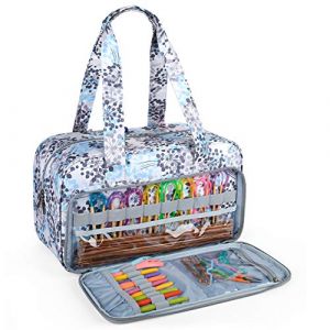 CURMIO Sac de Rangement de Fil, Sac fourre-Tout &agrave; Tricoter pour Crochets, Projet de Tricot et Accessoires, id&eacute;al pour Les d&eacute;butants au Crochet et Les Amateurs de Tricot, Sac Uniquement, Pissenlit (KUNBO EU, neuf)