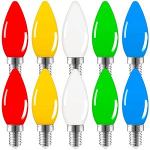 Suncan 10pcs E14 ampoule LED colorée, 1W E14 ampoule colorée, pour AC220-240v, éclairage décoratif pour Halloween, Noël, Festival, rouge jaune bleu vert blanc chaud (Suncan, neuf)