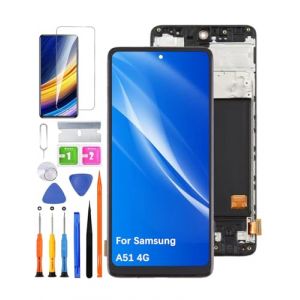 HLYGZX &Eacute;cran pour Samsung Galaxy A51 4G TFT A515F A515U A515W A515X S515DL &Eacute;cran LCD de Rechange Assembl&eacute;e r&eacute;paration Kit (Noir avec Cadre,Pas d'empreintes digitales) (Grigooi, neuf)