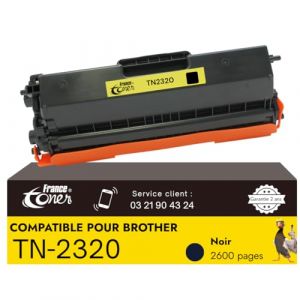 FranceToner &ndash; TN2320 - Toner Laser Compatible pour Brother TN2320 &ndash; pour Imprimantes Brother pour DCP-L2520DW MFC-L2720DW MFC-L2700DW MFC-L2700DN DCP-L2560DW DCP-L2500D L2740DW (TN2320 Noir) (FranceToner, neuf)