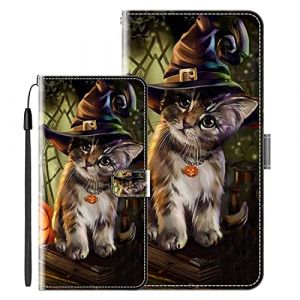vingarshern Coque pour Samsung Galaxy J6+ / J6 Plus Étuis à Rabat Cuir PU Couverture,Flip Fermeture Magnétique Portefeuille Pochette Housse Samsung J6+ / J6 Plus Coque Cuir Protection,Motif-Chat 3 (YOUKARSHERN, neuf)