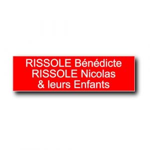 Plaque bo&icirc;te aux lettres personnalisable 12 x 3,5 cm - Gravure laser PVC - Plaque nom adh&eacute;sive - &Eacute;tiquette porte/sonnette - Plaquette signal&eacute;tique personnalis&eacute;e (Rouge) (France-gravures, neuf)