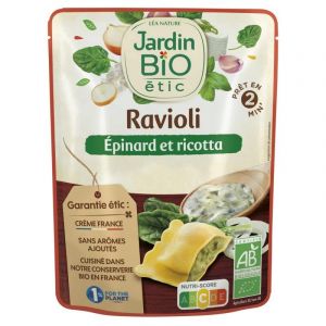 JARDIN BIO &Eacute;TIC RAVIOLI &Eacute;PINARDS RICOTTA BIO SACHET INDIVIDUEL 250G, JARDIN BIO ETIC, LOT DE 3 (IC-Boutique, neuf)
