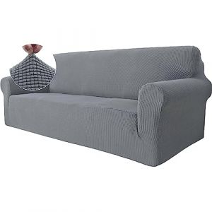 Ystyle Housse Canapé 3 Places avec Accoudoirs, Extensible Housses de Canapé, Universelle Housse Canape Protection Chat Chiens Griffures, Housse Fauteuil Antidérapante, Gris Clair (YSTYLE HOME, neuf)