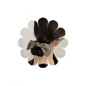 Crymystal Cravate en ruban soyeux - Marron - Ruban élastique - Nœud - Corde à cheveux - Cravate en satin - Support pour queue de cheval - Accessoire de cheveux pour femme (marron) (Crymystal Fashion, neuf)