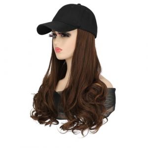 Chapeau Perruque Chapeau Perruque Mode Respirant Casquette À Visière Longue Perruque Bouclée Femme Synthétique Perruque Mode Femme Perruque Chapeau Perruques De Chapeau Pour Femmes(Color:C) (shaochanjia, neuf)
