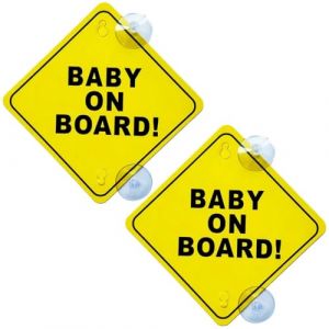 XPEX 2 Pièces Autocollant bebe a bord voiture Autocollant voiture bebe a bord sticker voiture pour voiture avec ventouse pour tous les véhicules,bebe a bord voiture ventouse (UAB "DAFUHUA LT", neuf)