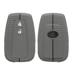 kwmobile Coque clé de Voiture Compatible avec Toyota 2-Bouton Smart Key Accessoire clé Voiture - Protection étui Souple en Silicone - Gris-Noir (SX-Commerce, neuf)