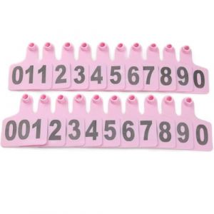 100 pi&egrave;ces &eacute;tiquettes d'oreille de b&eacute;tail n&deg; 001-500, &eacute;tiquettes d'oreille d'animaux de b&eacute;tail en plastique pour vaches ch&egrave;vres moutons cochons &eacute;tiquettes de boucle d'oreille d'identification animale (DAMAIFR, neuf)