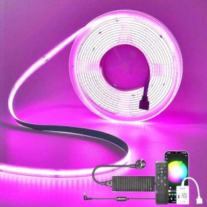 Wifi 10M COB RGB Ruban Led Chambre 576led/M 5760leds 24V Bande LED fonctionne avec Google Home assistant/Alexa,Rubans à LED dimmable Led Strip avec télécommande (Favourite LED Lighting, neuf)