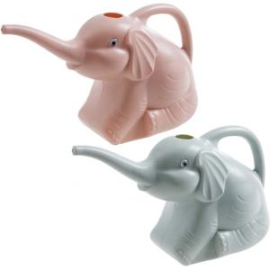 Youning Arrosoir de 2 litres - Design éléphant - Petit arrosoir de jardin en plastique - Pour l'intérieur et l'extérieur - Outils de jardin pour enfants - Bleu et rose (ZDD123, neuf)
