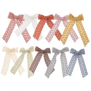 CALLARON 10pièces Lot De Pinces à Cheveux Vintage Avec Long Nœud Décoratif Accessoires Pour Femmes Et Filles (Raindrops On Roof, neuf)