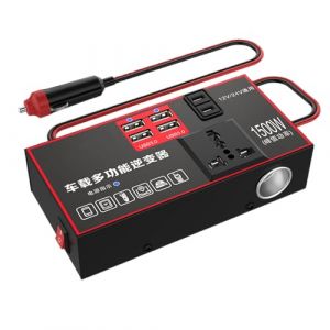 1500W Convertisseur 12V/24V 220V, Transformateur, Onduleur Voiture, Anti-Surchauffe, Ports Multiples USB, pour Camping, Road Trip, Bateau, Camion, pour Ordinateurs, Appareils Électriques (xurongs, neuf)