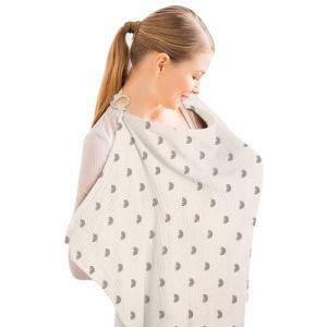 Aolso Tablier Allaitement, Couverture d'allaitement en mousseline pour b&eacute;b&eacute;,Grande housse d'allaitement, Couverture d'allaitement en Coton Cape Allaitement Avec anneau rigide(Arc-en-ciel Kaki) (YIJIABAI, neuf)