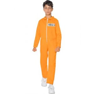 Funidelia | D&eacute;guisement prisonnier orange pour gar&ccedil;on Voleur, Braqueur, D&eacute;linquant, Professions - D&eacute;guisement pour enfant et accessoires pour Halloween, carnaval et f&ecirc;tes. - Taille 7-9 ans (Funidelia FR-BE-LU, neuf)