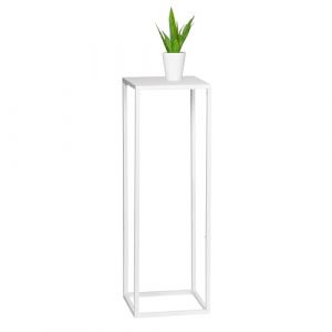 bremermann Tabouret à fleurs, support de plantes en métal, colonne à fleurs moderne idéale pour le salon, l'entrée et le bureau, pour la décoration et les plantes d'intérieur, en métal blanc (eluno24, neuf)
