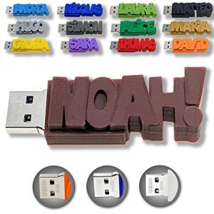 Clé USB Personnalisée avec Votre Texte (16 Go, Chocolat) - Un Cadeau Original et Unique - USB 3.0 (KDO 3D, neuf)