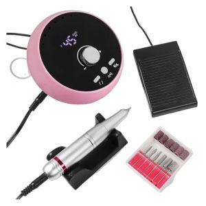 Perceuse de manucure professionnelle 45000 tr/min, perceuse &agrave; ongles &eacute;lectrique, blanc, rose, violet, ponceuse, for enlever les cuticules et le Gel(DMJ-203-Pink) (All-category professional stores, neuf)