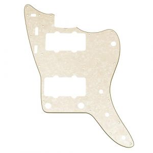 Musiclily Pro 13 Trous Pickguard Plaque de Protection pour Guitare Electrique 60 Ann&eacute;es USA Jazzmaster et SQ Classic Vibe Vintage Style, 4 Plis Perle Blanche Vintage (Musiclily Direct France, neuf)