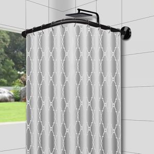 ZYXBH Noire Tringle a Rideau de Douche Angle sans Percage, Barre De Douche Extensible Barre Rideau Douche, Barre Rideau Douche sans Perçage,pour Salle Bains70 to 95cm x 90 to 130cm (yinqifeng, neuf)