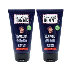 Blondépil Homme - Gel Nettoyant visage Homme, Nettoie, adoucit et assouplit les poils pour soin barbe homme.. Lot de 2. Made in France, Tube 150ml (Les Petits Plaisirs France, neuf)