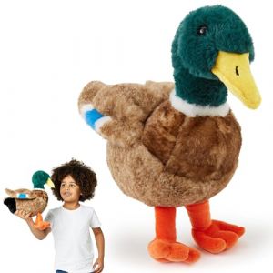 Zappi Co Peluche de Canard Colvert (30cm) - Lumineux, Doux Canard, Écologique, Idéal pour Le Jeu Imaginatif des Enfants au Petit Étang, Fabriqué avec Matériel 100% Recyclé (Toys & Home, neuf)
