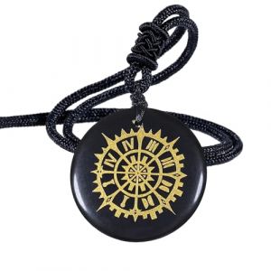 Nupuyai Collier en Obsidienne Ronde avec Cordon Ajustable, Pendentif de Cristal, Bijoux Unisexe en Quartz, Pierre Porte-Bonheur pour Protection Bonne Chance, Horloge Romaine (NeptreeEU, neuf)