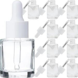 TOVINANNA 10pièces Bouteilles Verre Avec Pipette Compte-gouttes Lot De Flacons Pour Huiles Essentielles Cosmétiques Et Diy Verre Et Pratique Pour Voyage (Qieiyi, neuf)