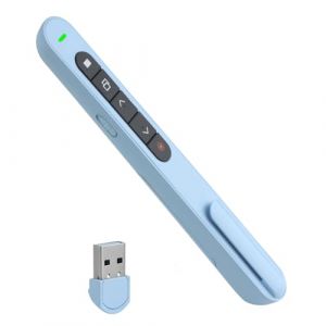 USB T&eacute;l&eacute;commande de Pr&eacute;sentation avec Pointeur Rouge, T&eacute;l&eacute;commande Ordinateur pour Google Slides Keynote MS Word ACDSee Prezi, Zapette PowerPoint pour Enseignement Bureau Conf&eacute;rence (Bleu) (YangZhengYa, neuf)