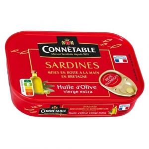 Sardines ancienne - huile d&rsquo;olive 1/6 - Connetable mise en boite a la main en Bretagne - hulie d'olive vierge extra (Koopthee France, neuf)