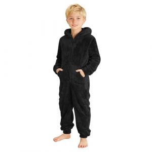 G&eacute;n&eacute;rique Combinaison pyjama enfant,pyjama combinaison enfant,surpyjama fille,pilou,stitch,10 ans,surpyjama polaire,12 ans,chaud,hiver,grande taille,coton,couleur unie,hiver chaud,marron,9-10 ans (Caut&PY, neuf)