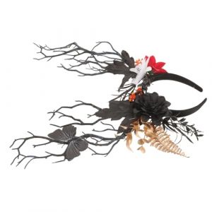 VALICLUD Coiffe En Bois De Cerf Groupe Accessoires Bandeaux De Bois Bande De Cheveux En Bois De Cerf Sombre Bandeaux De Costumes De Festival Dame Ramure Décorations Noir Filles Black Résine (Sudersana, neuf)