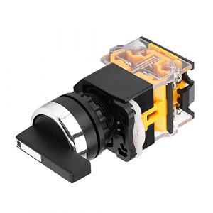 SIXRUN LA38-20BX33 22mm 3 Positions Auto-R&eacute;initialisation Commutateur Rotatif, Long Manche S&eacute;lecteur pour Commande de D&eacute;marreur &Eacute;lectromagn&eacute;tique Contacteur Relais (Sinoor, neuf)