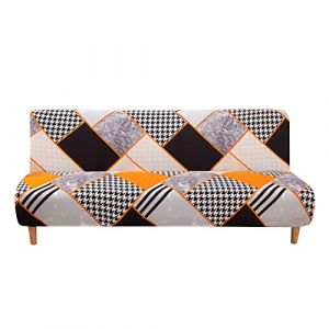 DOTBUY-SHOP Housse de Canape Clic Clac Extensible Imprim&eacute; Marbre Housse de Canap&eacute; sans Bras Antid&eacute;rapante Universel Housse de Canap&eacute; Lit Spandex Housse de Futon (Houndstooth,120~150cm) (DOTDOT SHOP, neuf)