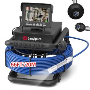 Sanyipace Cam&eacute;ra d'Inspection Canalisation 4.3" &Eacute;cran Avec Lumi&egrave;res LED, DVR & Enregistreur Audio, Batterie 5600mAh, 1000TVL, Carte SD 16 Go, 20M/66FT (Yans Minie, neuf)