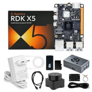 Yahboom RDK X5 Robot 4GB Development Board, 10 Tops, with T-Mini Plus Radar Sensor, Aluminum Alloy Housing, Power Supply, Suitable for Mapping Navigation Robot Projects (4GB, Lidar Kit) (Yahboom-EU, neuf)