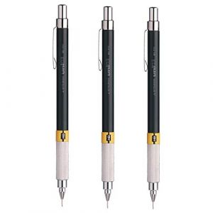 Uni-Ball - Uni Mitsubishi Pencil - Porte-Mines Premium M552 - Rechargeable - Dessin Technique - Avec Gradation Réglable et Gomme - Mine NanoDia - Ligne Fine 0,3 mm - Lot de 3 (Ponera, neuf)