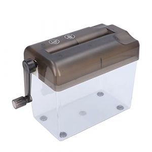 Destructeur de documents manuel, déchiqueteur de documents de bureau avec manivelle, portable, compact pour un usage domestique, petit destructeur de documents en croix pour documents A6, (Comdryeu, neuf)