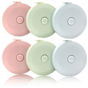 WeddHuis 6 Pièces Mètre Ruban Rétractable Double Face Souple avec Porte-clés pour Couture Taille du Corps Tour de Poitrine Tour de Tête Mesure de Longueur (200 cm/79 Pouces) (UAB LIDMIBI LT, neuf)