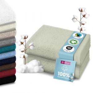 B!HOME Lot de 2 serviettes de sauna de qualité supérieure [100 % coton] 90 x 200 cm, vert clair / 2 grandes serviettes de sauna XXL douces, absorbantes et faciles d'entretien, parfaites pour la salle (restseller24, neuf)