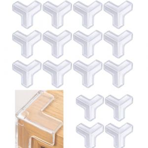 16 Pi&egrave;ces Protections Adh&eacute;sive d'angles, Coin de Table Protection Bebe a Forma di T, Protection Coin de Table B&eacute;b&eacute;, Transparent Protecteur d'angle de Meuble pour Bureau, Berceau, Chemin&eacute;e, Coins (mangteng, neuf)