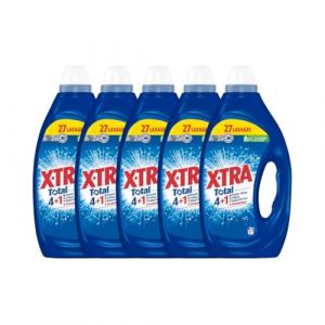 Xtra Total &ndash; Lessive Liquide 4+1 Propret&eacute;, &Eacute;clat & Fra&icirc;cheur &ndash; &Eacute;conomique, Efficace d&egrave;s 20&deg;C &ndash; Une Seule Lessive pour Tout le Linge &ndash; Lot de 5 x 27 Lavages (PENNGUIN-FR, neuf)