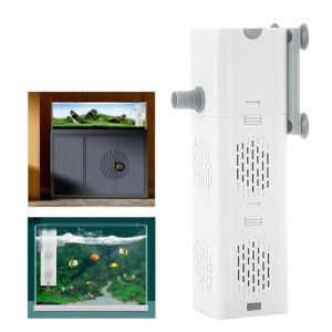 BAIFULAI Filtre d'aquarium : filtre int&eacute;rieur d'aquarium 6 W 500 L/h avec 2 sorties d'eau, pompe de filtration silencieuse pour aquarium tortue de 35-80 l pour la filtration de l'eau et l'oxyg&eacute;nation (BSS STRONG MARK S.R.L., neuf)