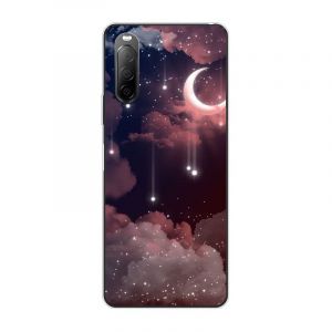 KARTXITAI Coque Compatible avec Sony Xperia 10 II,Housse &Eacute;tui de Protection en Ultra Transparente Silicone en Gel TPU Souple Case Cover Shock-Absorption-&eacute;toiles, Lune, Nuages, Ciel (KARTXITAI, neuf)