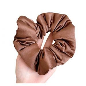 Serre-t&ecirc;te en soie pour femme - Grand volume - Marron clair (yahaono1, neuf)