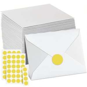 Enveloppes en Papier Blanche Petite Enveloppe Lot de 50 13,5 * 18,5cm 120 g/m&sup2; Sans Fen&ecirc;tre pour Lettres Carte de V&oelig;ux Carton d&rsquo;invitation Carte d&rsquo;anniversaire Mariage Cartes de Remerciement (Blanc) (ENUTROF, neuf)