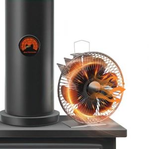 Ollewiellan Ventilateur de chemin&eacute;e &agrave; 6 pales avec housse de protection et thermom&egrave;tre - Sans &eacute;lectricit&eacute; - Outil de chemin&eacute;e efficace - Silencieux - Pour chemin&eacute;e, chemin&eacute;e - 19 x 10,5 x 20,5 cm (togetherwin, neuf)