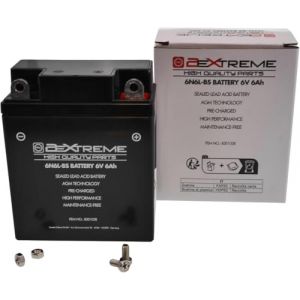 2EXTREME Batterie 6N4B-2A 6 V 4 Ah AGM 101×47×95 mm, compatible avec Yamaha DT50, DT175, DT250, RD50, RD80, Simson Schwalbe KR 51 51/50, Suzuki GT 80, TSX 50 (ROLLER com, neuf)